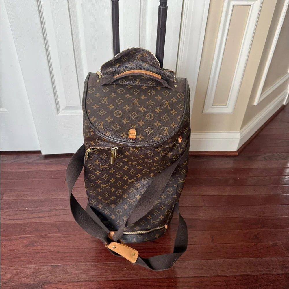 Louis Vuitton Monogram Canvas Rolling Duffel in Brown and Tan